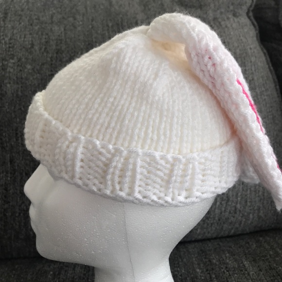 Handmade knit child’s beanie rabbit bunny ears - Picture 5 of 8